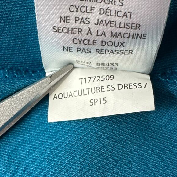 Toad & Co Dress Women Small Blue Aquaculture Short Sleeves Stretch Summer Travel - Picture 8 of 8